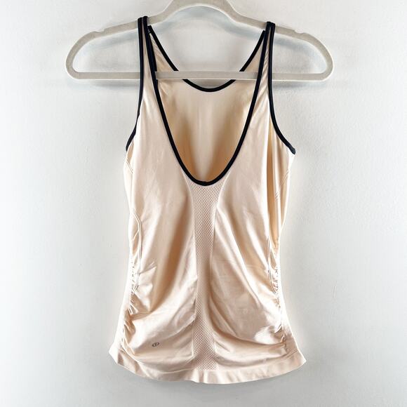 Lululemon In The Flow Sleeveless Gathered Side Tank Top Heathered Butter Pink S - Picture 6 of 7